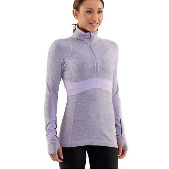 Lululemon Run: Full Tilt 1/2 Zip Pullover Lavender Size 6 *Measurements* - Picture 1 of 11